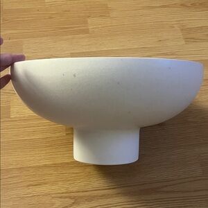 Crate & Barrel Elegant White Ceramic Bowl